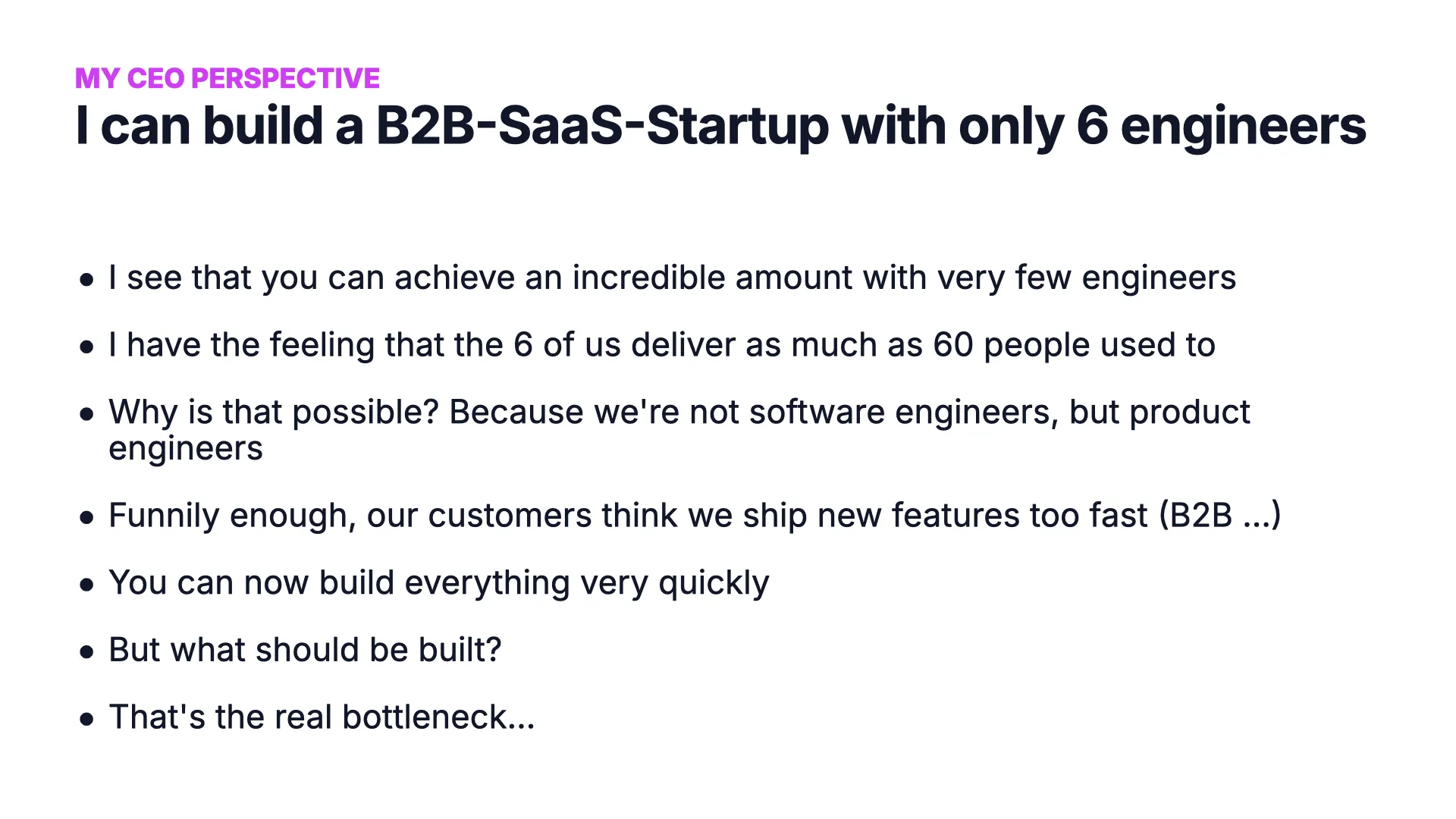 Slide 31 : 6 engineers peuvent faire le travail de 60