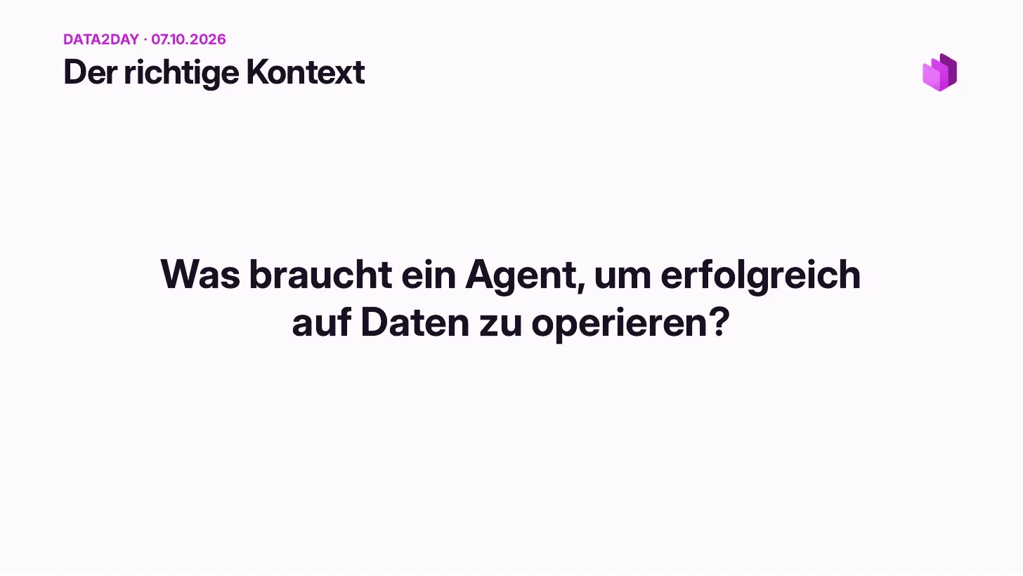 Der richtige Kontext: Was braucht ein Agent, um erfolgreich auf Daten zu arbeiten?