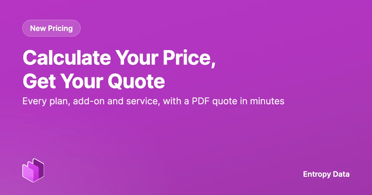 Neue Preise: Berechne deinen Preis und hol dir dein Angebot. Alle Pläne, Add-ons und Services, mit einem Angebot als PDF in wenigen Minuten